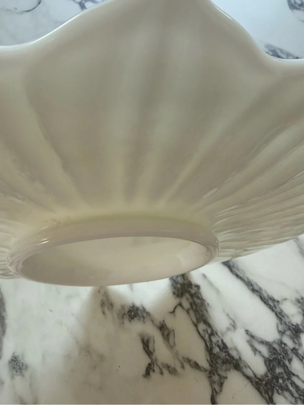 Westmoreland Milk Glass Lotus Flower Serving Platter 13.5” Vintage Centerpiece
